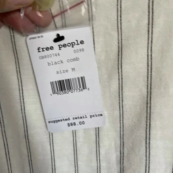 NWT- Free People Diana sleeveless striped midi shift Cotton Dress. Size medium - Picture 7 of 10